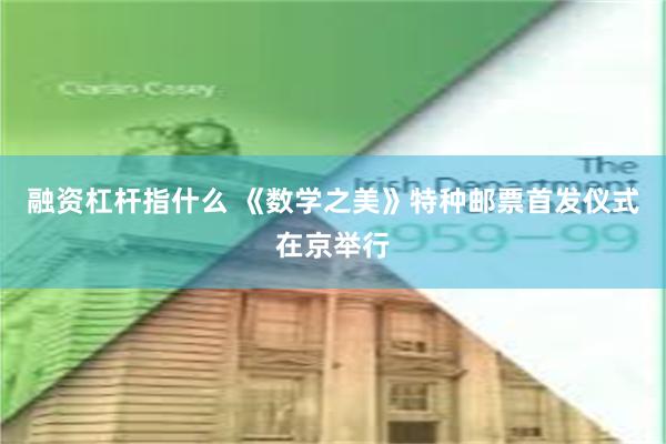 融资杠杆指什么 《数学之美》特种邮票首发仪式在京举行