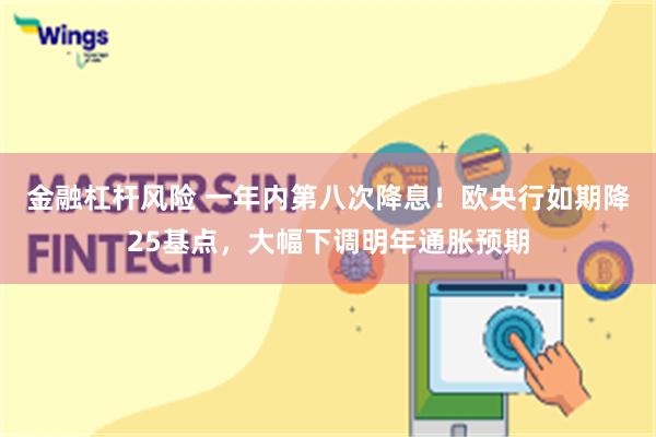 金融杠杆风险 一年内第八次降息！欧央行如期降25基点，大幅下调明年通胀预期